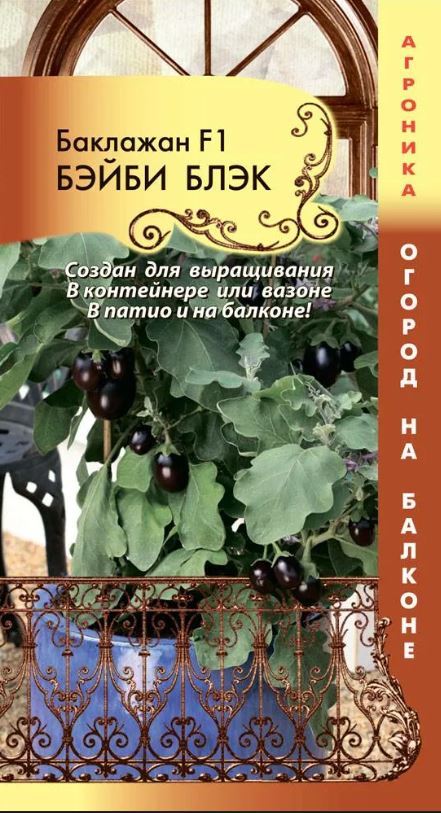 Баклажан_Бэйби Блэк F1 (Огород на балконе)_0,04_шт._Плазменные семена