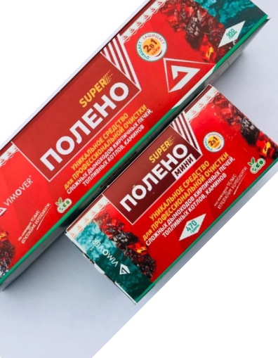 «Весёлый трубочист»  SUPER полено мини 470г чистящее средство для очистки дымоходов от сажи, копоти и смол.