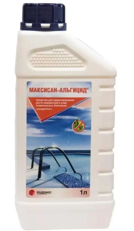 МАКСИСАН-АЛЬГИЦИД"  флакон 1л (для предотвращения роста водорослей в бассейне)