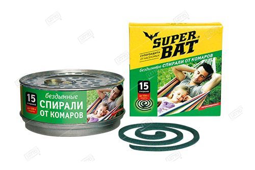 SuperBAT Спирали от комаров зеленые в банке 15шт 24шт./кор.