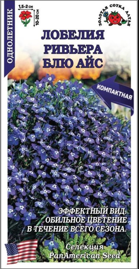 Лобелия_Ривьера Блю Айс_10_шт._Золотая Сотка Алтая