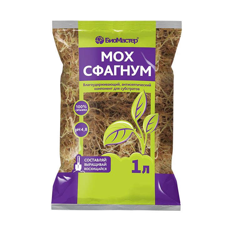 Мох сфагнум, 1л - БиоМастер