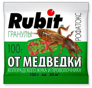 Средство от медведки и проволочника гранулы РОФАТОКС 100г (50) Рубит