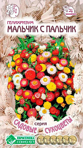 Гелихризум (бессмертник)_Мальчик с пальчик см (Садовые Сухоцветы)_0,04_г._ЕВРОСЕМЕНА