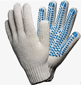 ПЕРЧАТКИ х/б 5-и нитка 10 кл. ЛАЙТ с ПВХ Капкан