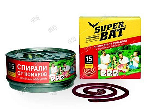 SuperBAT Спирали от комаров черные в банке 15шт 24шт. /кор.