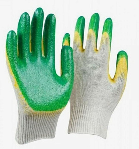 ПЕРЧАТКИ х/б с 2-м латексным покрытием 13 кл Берд (без инд. упаковки)