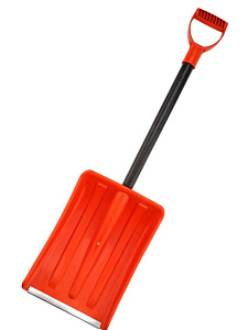 Лопата снег. пластмассовая Авто-Вьюга Люкс с металлическим черенком и V-руч. (260*350)
