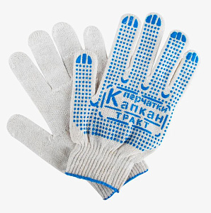 Перчатки х/б 4-х нитка 10 кл. Эконом с ПВХ Капкан