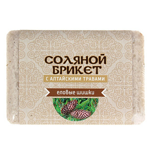 Соляной брикет "Соляная баня с Алтайскими травами "Еловые шишки" вес 1,35 кг