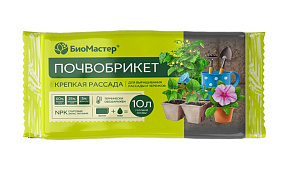 Почвобрикет Крепкая рассада, 10л БиоМастер