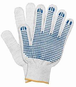 Перчатки х/б 5ти нитка 7,5класс с ПВХ (1/250)