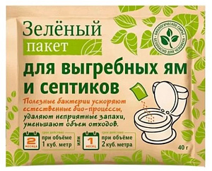 Зеленый пакет для выгребных ям и септиков, Доктор Робик 111, 40Г