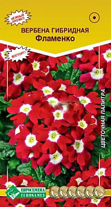Вербена_Фламенко (алая с глазком) (Цветочная Палитра	)_20_шт._ЕВРОСЕМЕНА